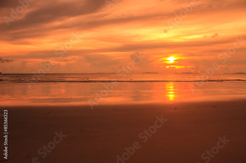 beautiful sunrise on tropical sea
