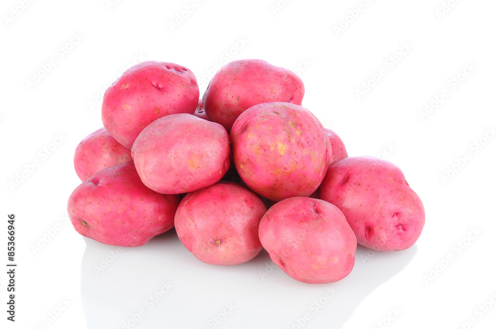 Red Potatoes on White Red Potatoes on White