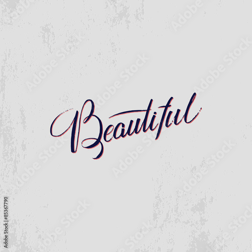 Beautiful handmade vector calligraphy. Simple stylish text design template on bright background, vector illustration