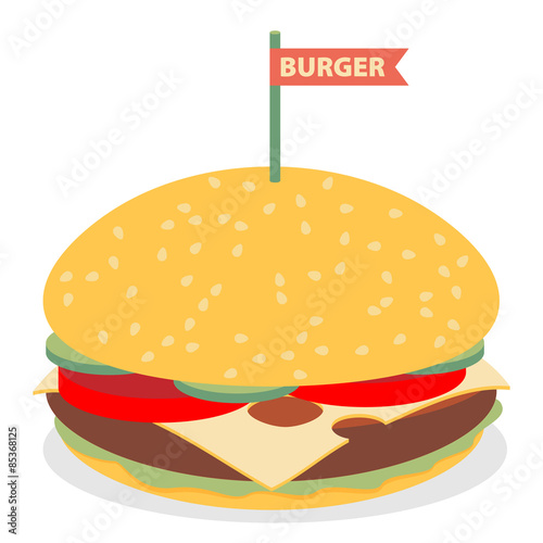 Hamburger flat design vector