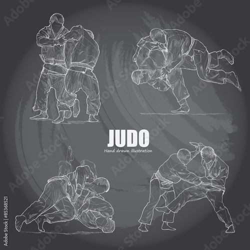 illustration of Judo on chalkboard