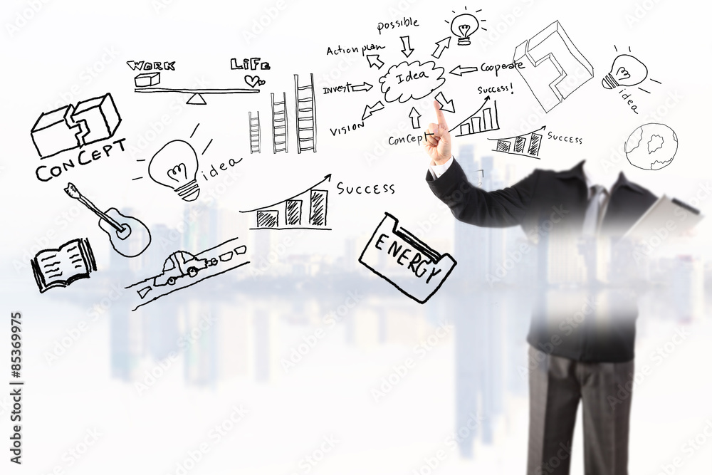 hand drawing light bulb - good idea concept