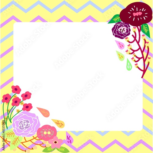 Flower Card with Tribal Background Template