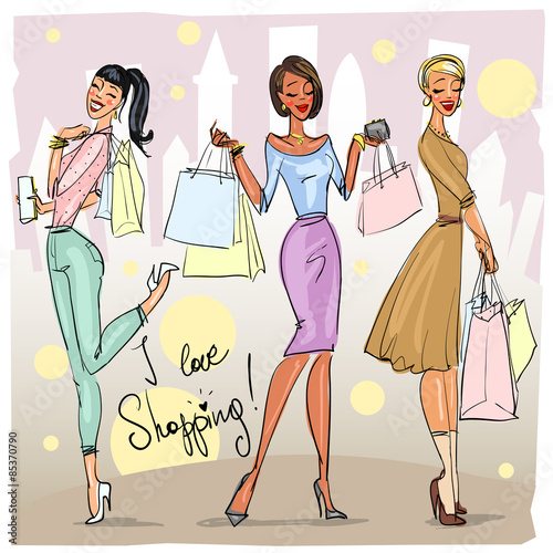 Pretty fashionable women 