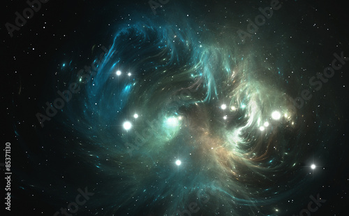 Fototapeta Naklejka Na Ścianę i Meble -  Space background with colorful nebula and stars