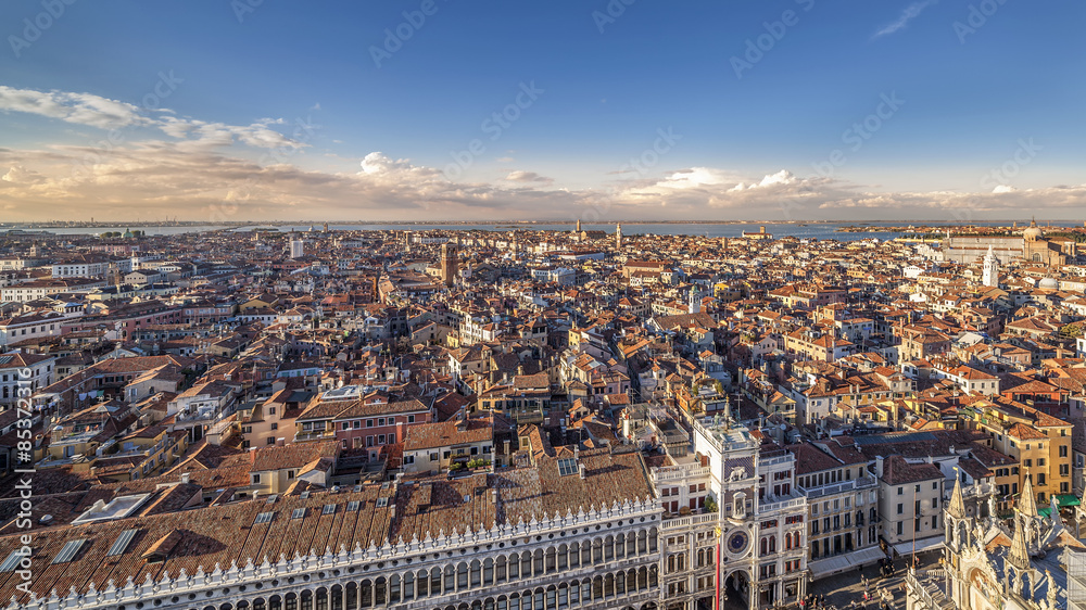 Fototapeta premium North view inside The bell tower of St Mark