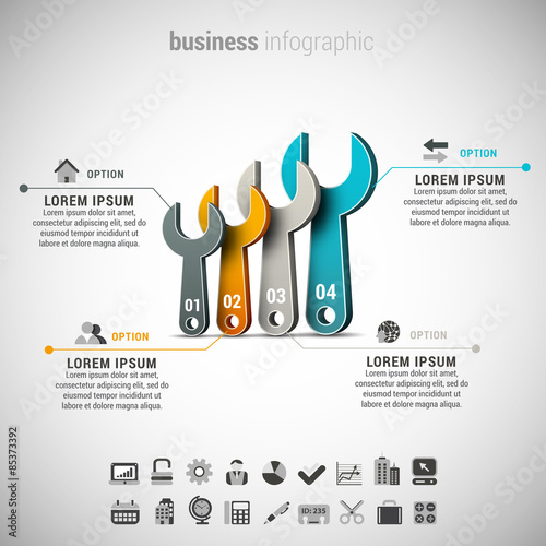 Business Infographic made of tools.