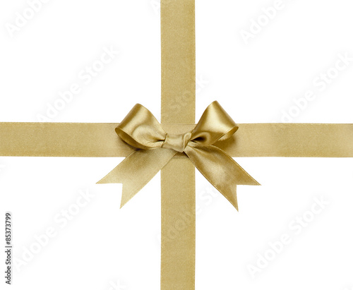 Gift ribbon with bow isolated on white