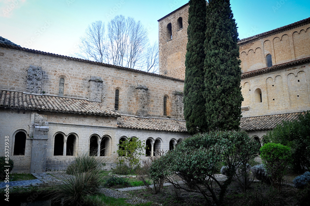 Medieval Abbey garden in Provence