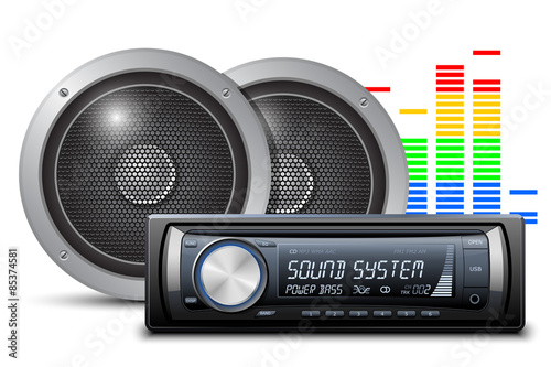 Car audio with speakers