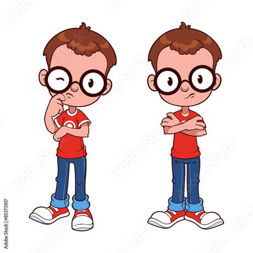 Pensive and skeptical boy