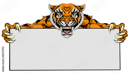 Tiger mascot sign