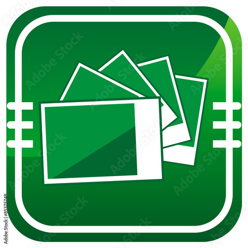 Photographs pictures - vector green icon isolated