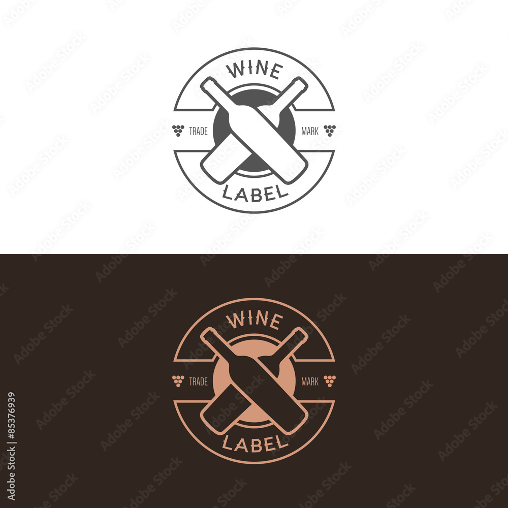 Logo inspiration for shops, companies, advertising with wine. Logo inspiration for shops, companies, advertising with wine.