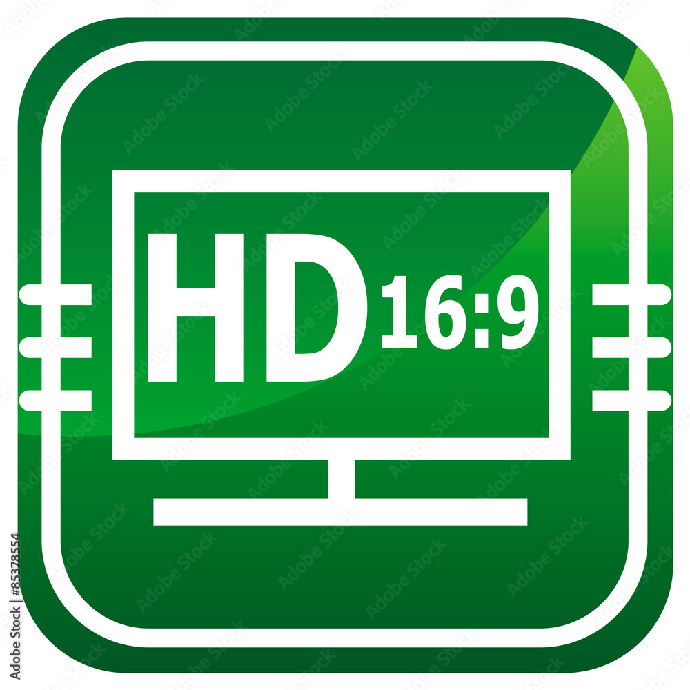 HD display green icon. HD display green icon.