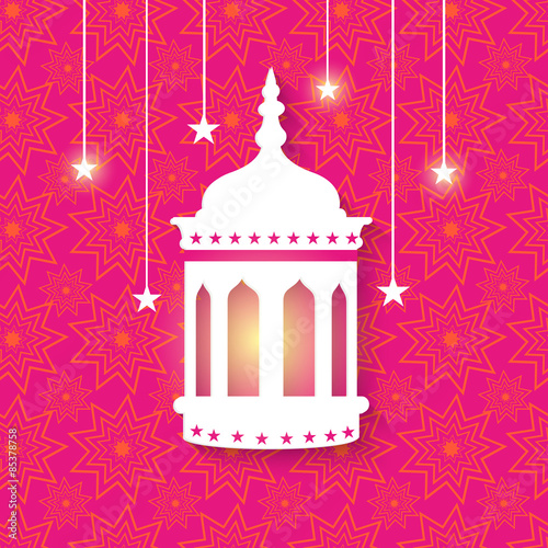 Ramadan Kareem celebration with arabic lamp.