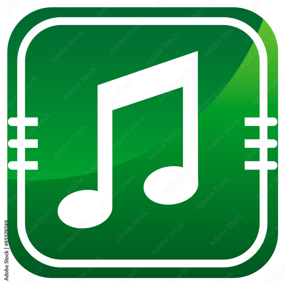 Music green glossy web icon Music green glossy web icon