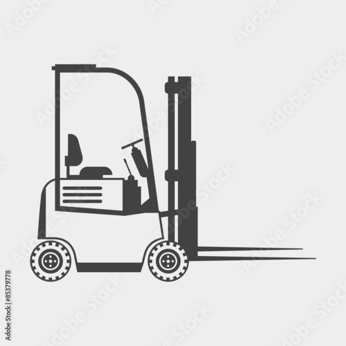 Forklift truck monochrome icon