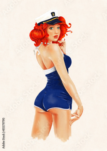 sexy pin up girl painting