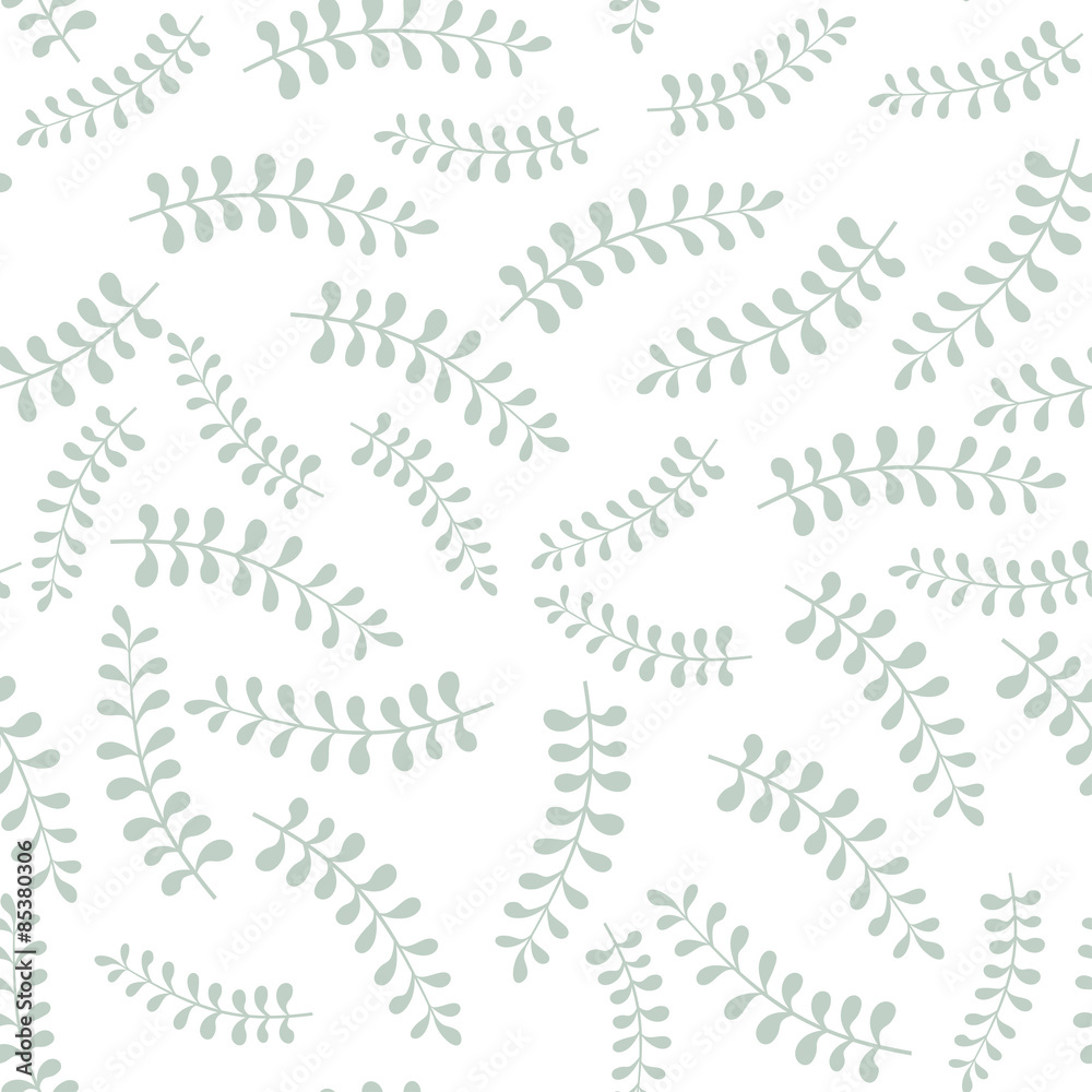 Herbal seamless pattern on white background