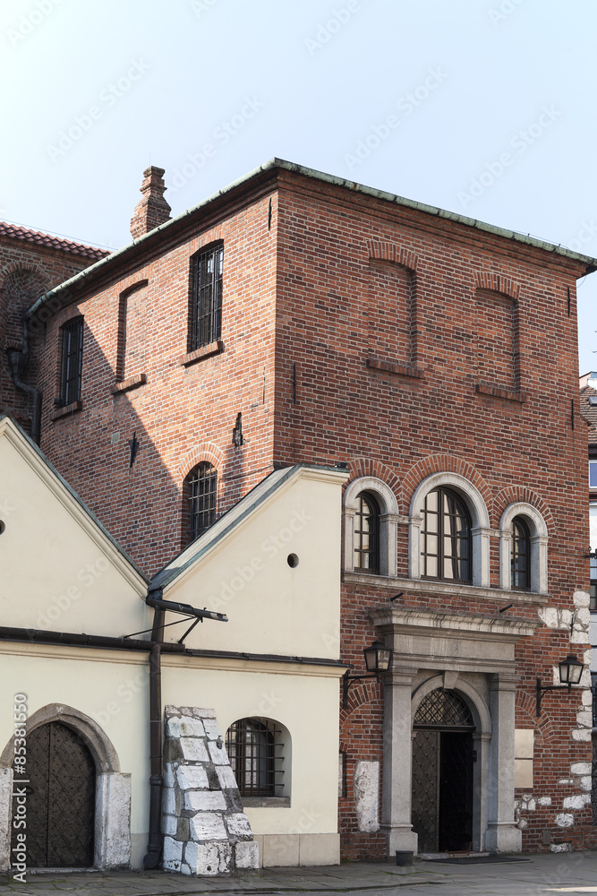 Old Synagogue in jewish district of Krakow - Kazimierz , Poland