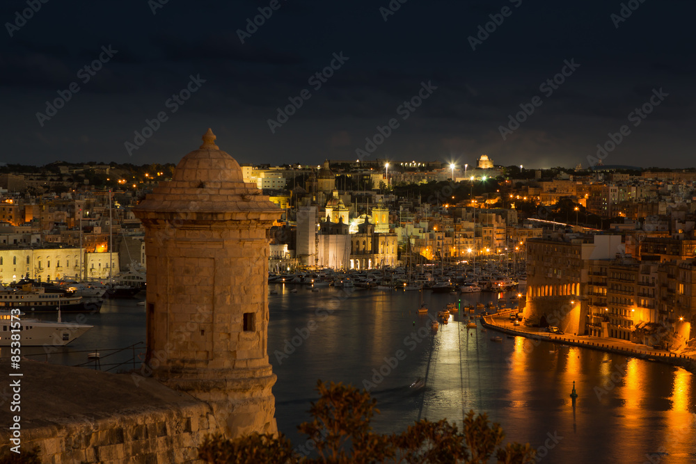 Scenic view on the three cities of Malta