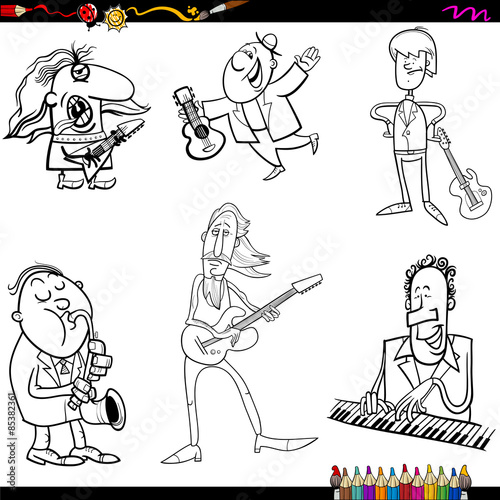 musicians cartoon coloring page