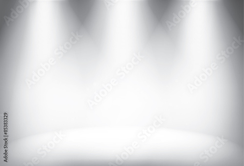 Illuminated stage with scenic lights vector background