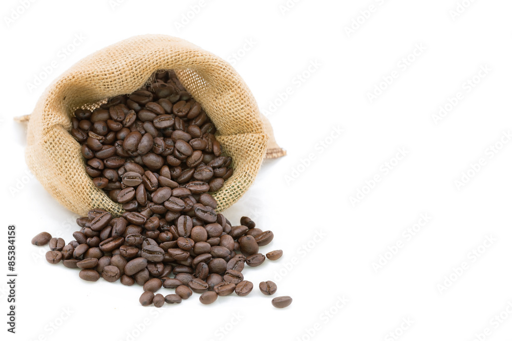 Reasted coffee bean in bag