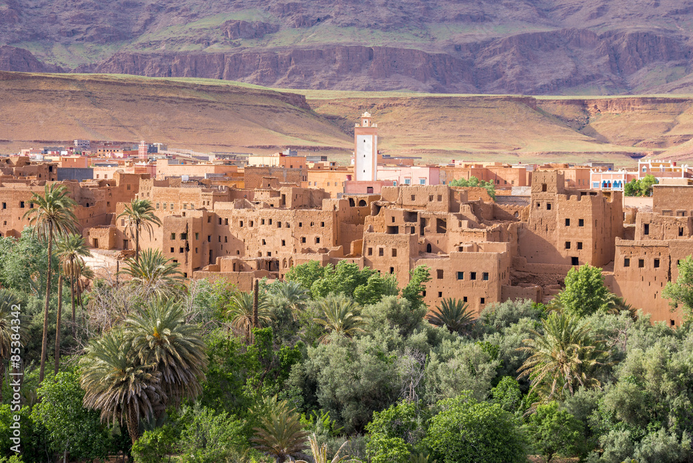 Fototapeta premium Town and oasis of Tinerhir, Morocco