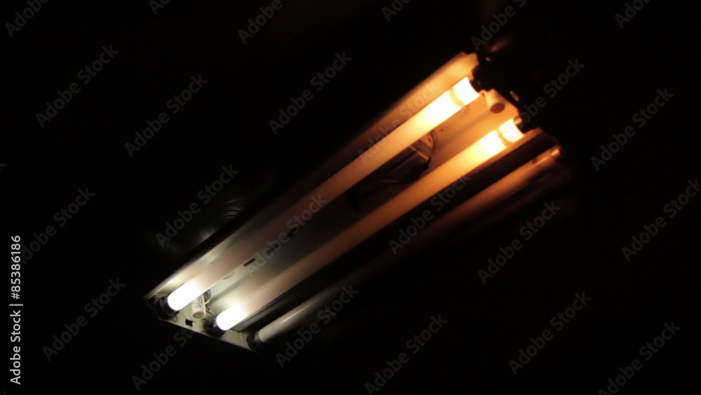 Broken old fluorescent bulds flashing