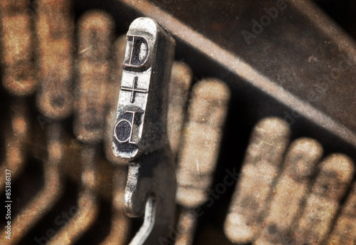 D hammer - old manual typewriter - warm filter