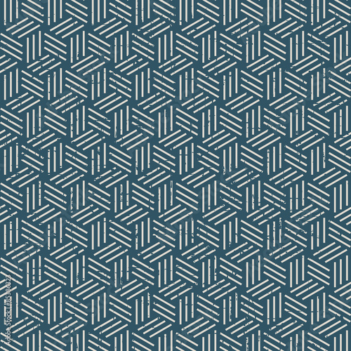 Seamless vintage worn out 3D line box pattern background.