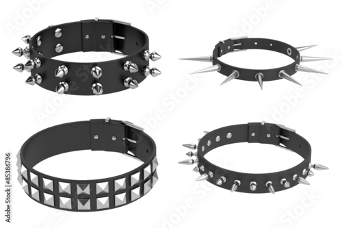 3d render of punk necklaces photo