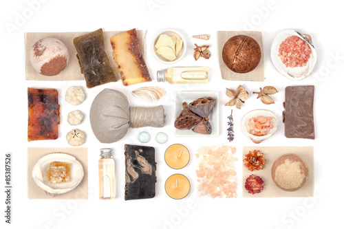 spa and massage elements on white background © 123object_stock
