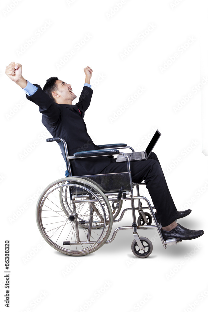 Successful disabled entrepreneur in studio Successful disabled entrepreneur in studio