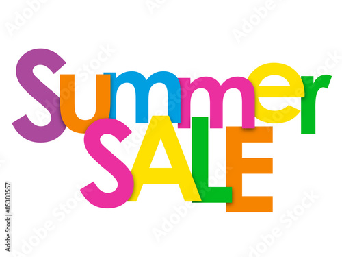 SUMMER SALE Multicoloured Overlapping Vector Letters 