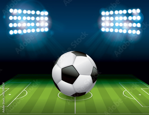 Soccer Football Ball on Field Illustration © enterlinedesign