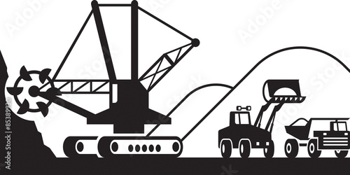 Heavy mining machinery - vector illustration