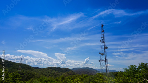 Transmitter tower on mountain