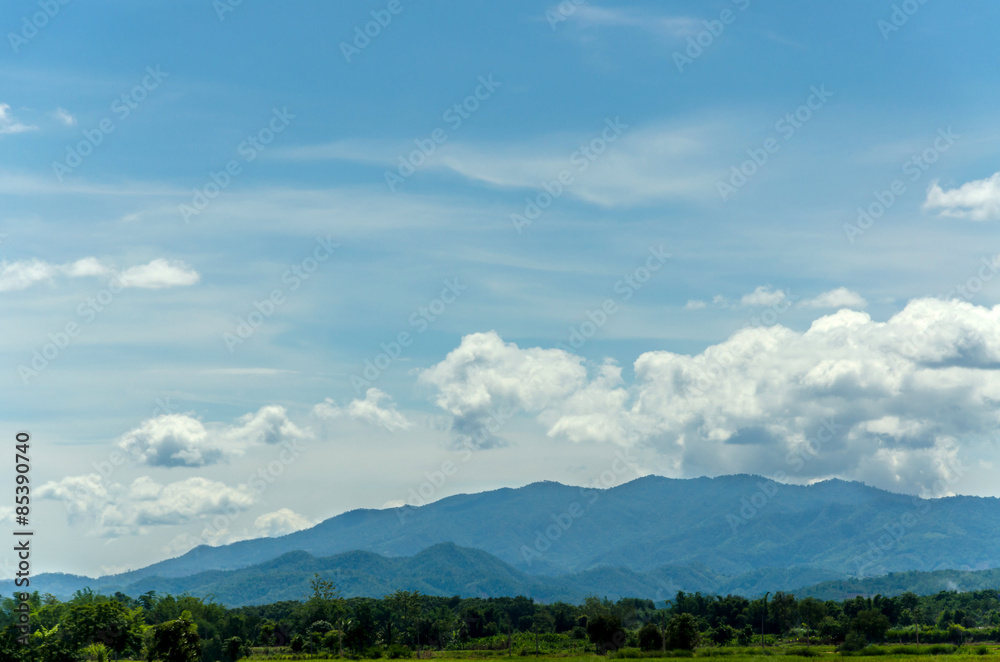 landscape mountain view with sky