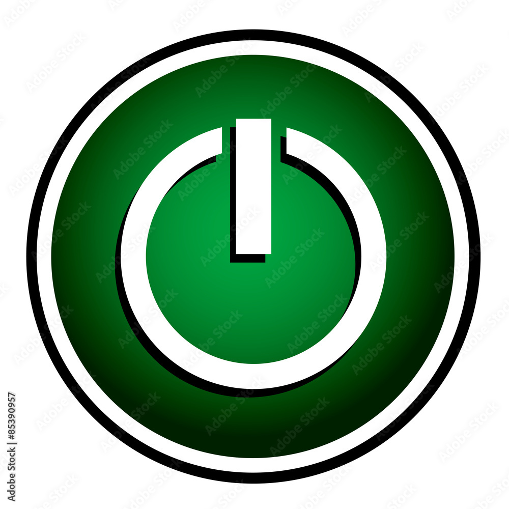 Power green round icon