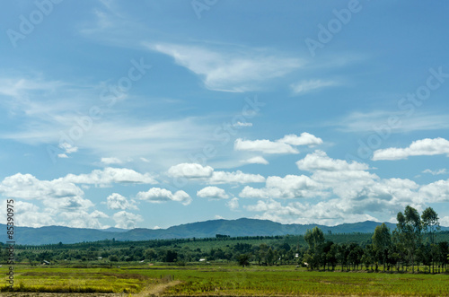 Schilderij op canvas general landscape views and blue sky