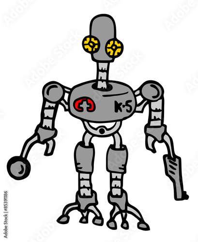 Hand drawing of original robot