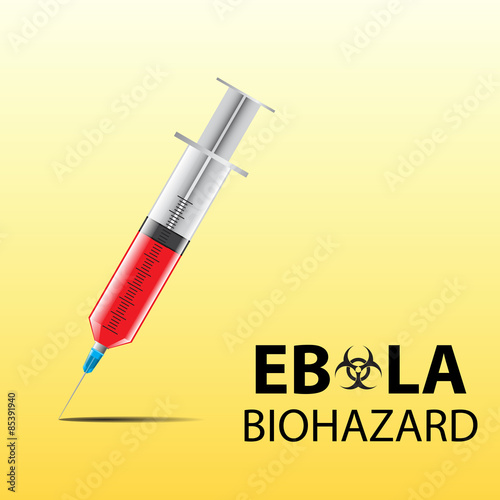 Syringe ebola biohazard vector