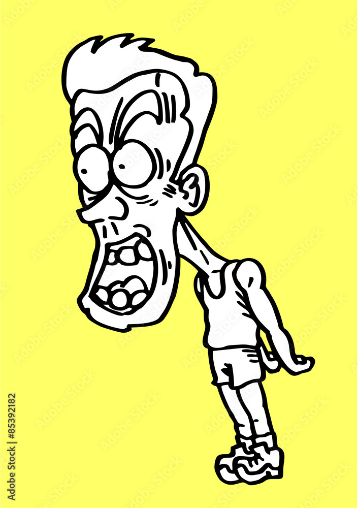 Fototapeta premium Fun draw of man looking