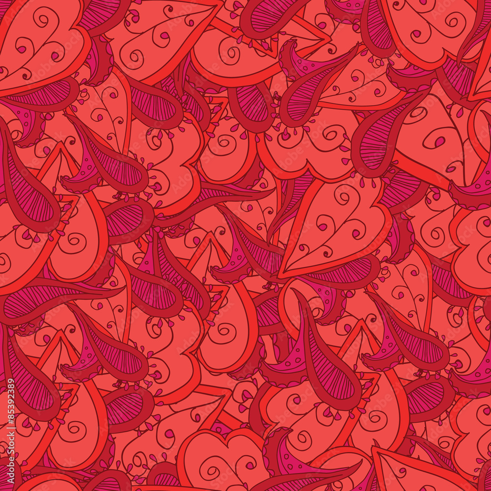 seamless pattern with colored abstract flowers and hearts 2 seamless pattern with colored abstract flowers and hearts 2