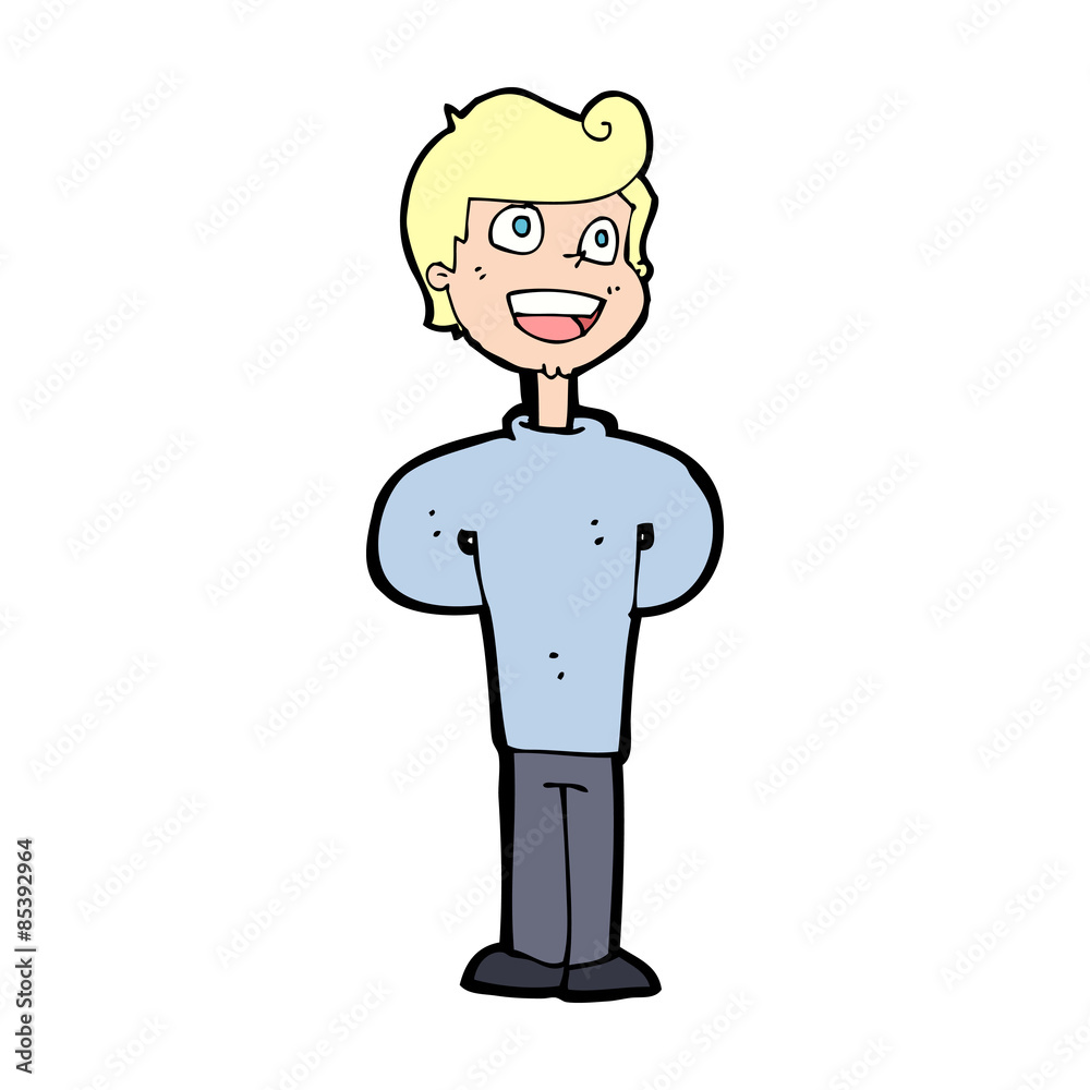 cartoon happy man