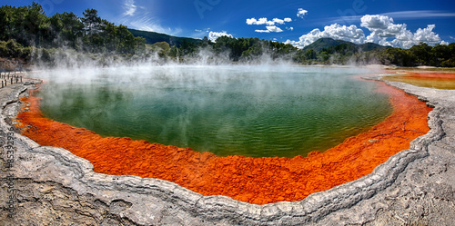 Thermal lake Champagne Pool at Waiotapu - New Zealand photo