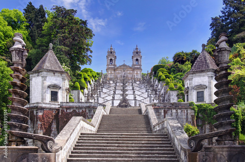 Stairway to the church of Bom Jesus do Monte in Braga (Portugal) photo